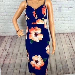 Love J Floral Blue Fitted Dress